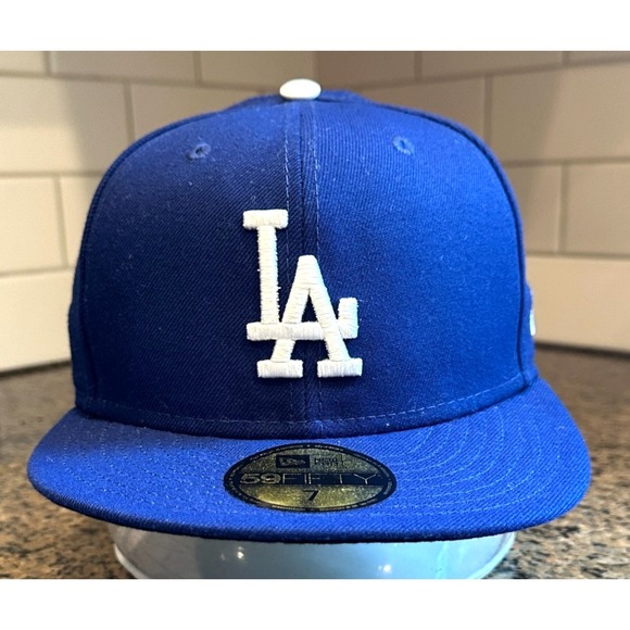 LA Dodgers New Era 59fifty On-Field Hat Cap Size 7 Blue - Picture 1 of 13